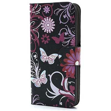 iPhone 5 / 5S / SE Pung Taske - Sommerfugle / Blomster