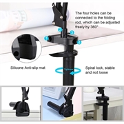 PULUZ 10.2" 26cm ringbuet lys + skrivebordsarmstativ USB 3 tilstande dæmpbar dobbelt farvetemperatur LED Vlogging Selfie Photography Videolys med telefonklemme