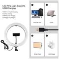 PULUZ 10.2" 26cm RGBW-lys + 1.65m stativmontering + dobbelt telefonbeslag buet overflade USB RGBW dæmpbar LED-ring Vlogging-videolys Live Broadcast Kit