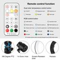 PULUZ 10" 26cm Marquee LED RGBWW Light + Desktop Tripod Mount 168 LED Dual-color Temperature Dimmable Ring Lights with Tripod & Remote Control & Phone Clamp