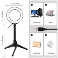 PULUZ 4.7" 12cm ringlys + bordstativ Selfie Stick Mount USB White Light LED Ring Vlogging Photography Video Lights Kits