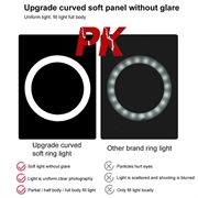 PULUZ PKT3066B 10.2" LED Selfie-ringlys til mobiltelefon Klemstativ Stativ til YouTube Blogger Videooptagelse