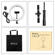 PULUZ PKT3066B 10.2" LED Selfie-ringlys til mobiltelefon Klemstativ Stativ til YouTube Blogger Videooptagelse