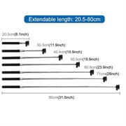 PULUZ PU55 Teleskopisk selfiestang til GoPro- og DJI-actionkameraer - 20-97cm