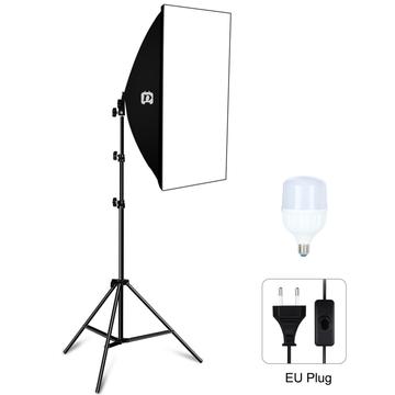 PULUZ Fotolys Stativ+50x70cm Fotostudio Softbox+E27 LED Pære - EU-stik