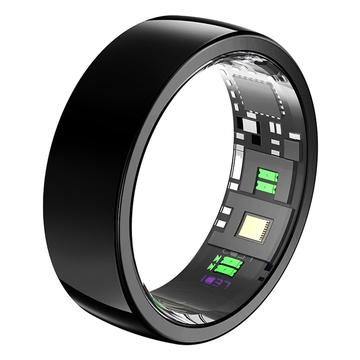 PX01 søvn- og sundhedssporing smart ring med opladningsbase - Størrelse: 7/17.3 - Sort