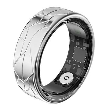 PX02 Crack Design Multi-Function Smart Ring med fotokontrol - Størrelse: 18.2mm - Sølv