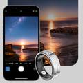PX02 Crack Design Multi-Function Smart Ring med fotokontrol - Størrelse: 19.9mm - Sort