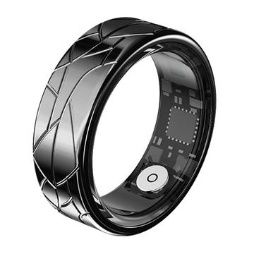 PX02 Crack Design Multi-Function Smart Ring med fotokontrol - Størrelse: 21.5mm - Sort