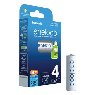 Panasonic Eneloop BK-3MCDE/4BE Genopladelige AA-batterier 2000mAh - 4 stk.
