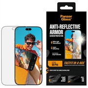 iPhone 18 Pro PanzerGlass Anti-Reflective Armor m. FastFit In-A-Box Skærmbeskyttelse Hærdet Glas - 9H - sort kant