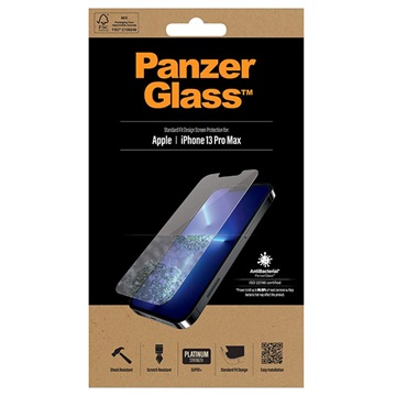 PanzerGlass AntiBacterial iPhone 13 Pro Max Hærdet glas (Open Box - Fantastisk stand)