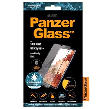 PanzerGlass CF AntiBacterial Samsung Galaxy S21+ 5G Panserglas - Sort
