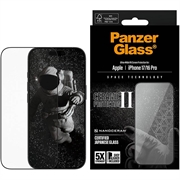 iPhone 17/16 Pro PanzerGlass Ceramic II Protection Ultra-Wide Fit EasyAligner Skærmbeskyttelse Hærdet Glas - 9H - Sort kant