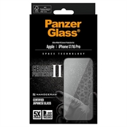 iPhone 17/16 Pro PanzerGlass Ceramic II Protection Ultra-Wide Fit EasyAligner Skærmbeskyttelse Hærdet Glas - 9H - Sort kant
