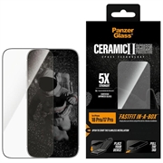 iPhone 17 Pro/18 Pro PanzerGlass Ceramic II Ultra-Wide Fit m. FastFit In-A-Box Skærmbeskyttelse Hærdet Glas - 9H - sort kant