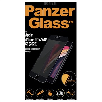 PanzerGlass Privacy Case Friendly iPhone 6/6S/7/8/SE (2020)/SE (2022) Hærdet glas - Sort