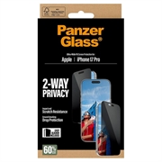 iPhone 17 Pro PanzerGlass Ultra-Wide Fit EasyAligner 2-Way Privacy Skærmbeskyttelse Hærdet Glas - 9H - Sort kant