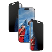 iPhone 17/16 Pro PanzerGlass Ultra-Wide Fit EasyAligner 2-Way Privacy Skærmbeskyttelse Hærdet Glas - 9H - Sort kant