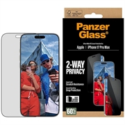 iPhone 17 Pro Max PanzerGlass Ultra-Wide Fit EasyAligner 2-Way Privacy Skærmbeskyttelse Hærdet Glas - 9H - Sort kant