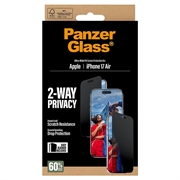 iPhone Air PanzerGlass Ultra-Wide Fit EasyAligner 2-Way Privacy Skærmbeskyttelse Hærdet Glas - 9H - Sort kant