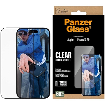 iPhone Air PanzerGlass Ultra-Wide Fit EasyAligner Skærmbeskyttelse Hærdet Glas - Sort kant