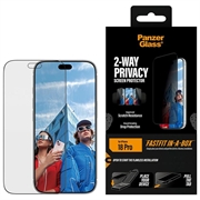 iPhone 18 Pro PanzerGlass Ultra-Wide Fit med FastFit In-A-Box 2-Way privatlivsskærmbeskytter - 9H - sort kant