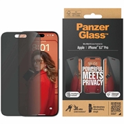 iPhone 15 Pro PanzerGlass Ultra-Wide Fit Privacy EasyAligner Hærdet Glas - Sort Kant