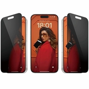 iPhone 15 Pro PanzerGlass Ultra-Wide Fit Privacy EasyAligner Hærdet Glas - Sort Kant