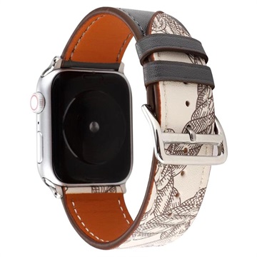 Apple Watch Series SE/6/5/4/3/2/1 Pattern Læderrem - 38mm, 40mm