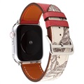 Apple Watch Series 8/SE (2022)/7/SE/6/5/4/3/2/1 Pattern Læderrem - 41mm/40mm/38mm - Rød