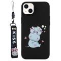 Kiss Series iPhone 14 Plus TPU Cover med Rem - Flodhest