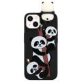 3D Figur Serie iPhone 14 TPU Cover - Panda Familie