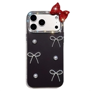 iPhone 18 Pro/17 Pro Perlebue-dekoration hybrid cover - sort