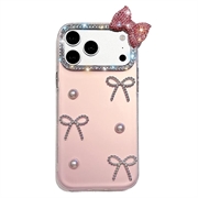 iPhone 18 Pro/17 Pro Perlebue-dekoration hybrid cover - lyserød