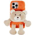 3D Plush Doll iPhone 14 Pro TPU Cover - Orange / Bjørn