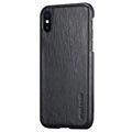 Pierre Cardin Læder Dækket iPhone X Cover - Sort