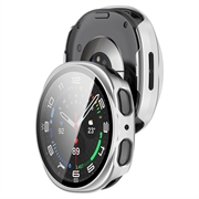 Samsung Galaxy Watch9 Plastikcover med Skærmbeskyttelse Hærdet Glas - 44mm - Mat sølv