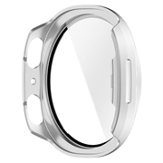 Samsung Galaxy Watch9 Plastikcover med Skærmbeskyttelse Hærdet Glas - 44mm - Mat sølv