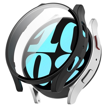 Samsung Galaxy Watch6 Plastikcover med Skærmbeskyttelse Hærdet Glas - 40mm - Sort