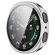 Samsung Galaxy Watch9 Plastikcover med Skærmbeskyttelse Hærdet Glas - 40mm - Mat sølv