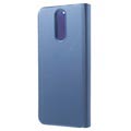 Luksus Mirror View Huawei Mate 10 Lite Flip Cover - Blå