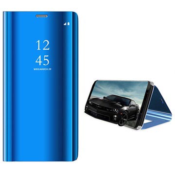 Samsung Galaxy S9 Luksus Mirror View Flip Cover - Blå
