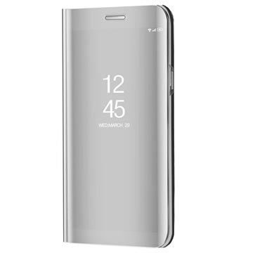 Huawei Mate 10 Luksus Mirror View Flip Cover - Sølv