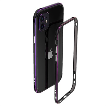 Polar Lights Style iPhone 12 Mini Metal Bumper (Open Box - Fantastisk stand) - Sort / Lilla