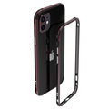 Polar Lights Style iPhone 12 Mini Metal Bumper - Sort / Rød