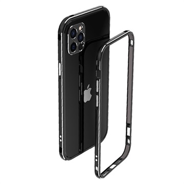 Polar Lights Style iPhone 12 Pro Metal Bumper - Sort / Sølv