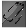 Polar Lights Style iPhone 12 Pro Metal Bumper - Sort / Sølv