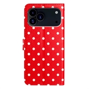 iPhone 17 Pro Pung Etui med Prikket Mønster - Rød