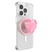 PopSockets Rund MagSafe PopGrip udvidelig stativ og greb - Krystalhjerte / Lyserød